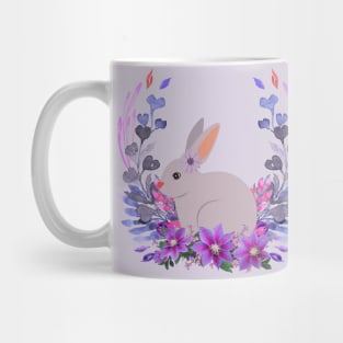 rabbit and flowers Mug